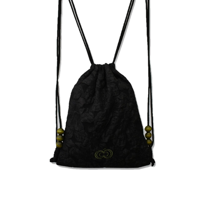 [Colocynth] 콜로신스 Tenchijin String Bag Jaquard Black