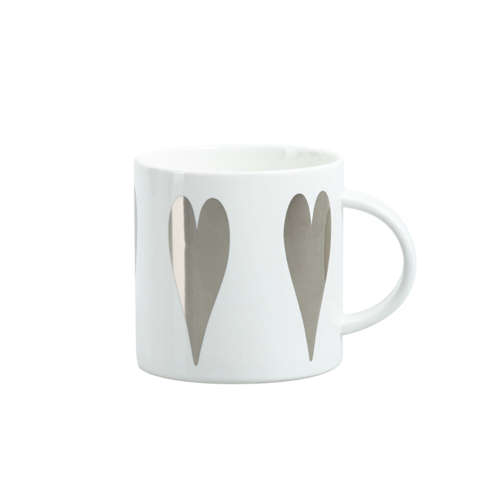 [craft practise] white gold heart mug