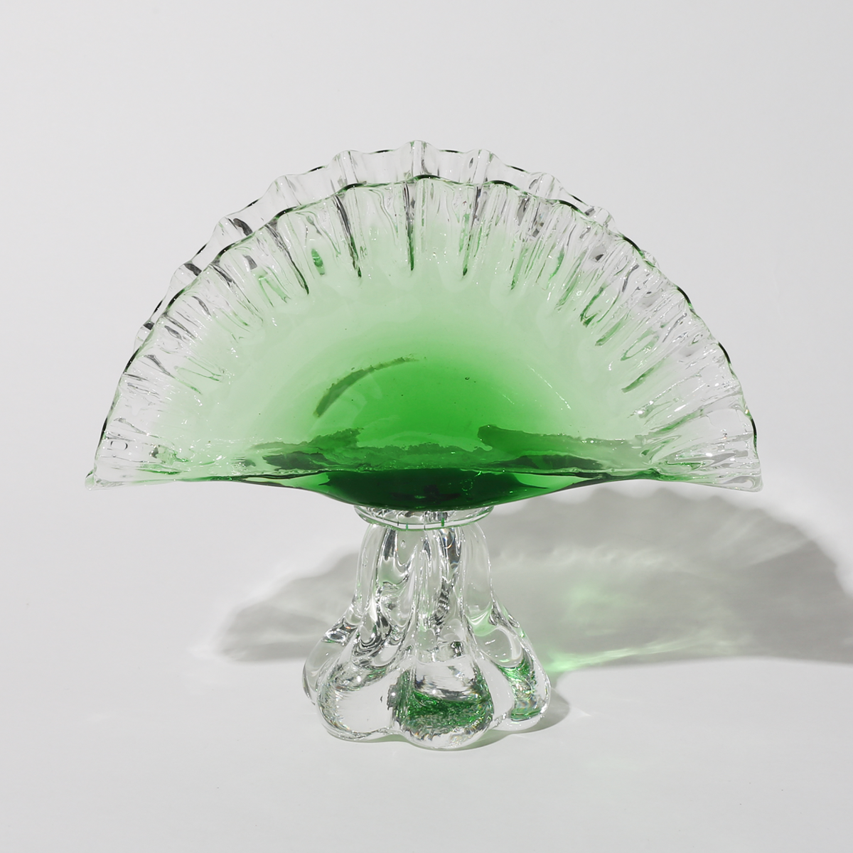Murano Artglass Green Wavy Napkin Holder