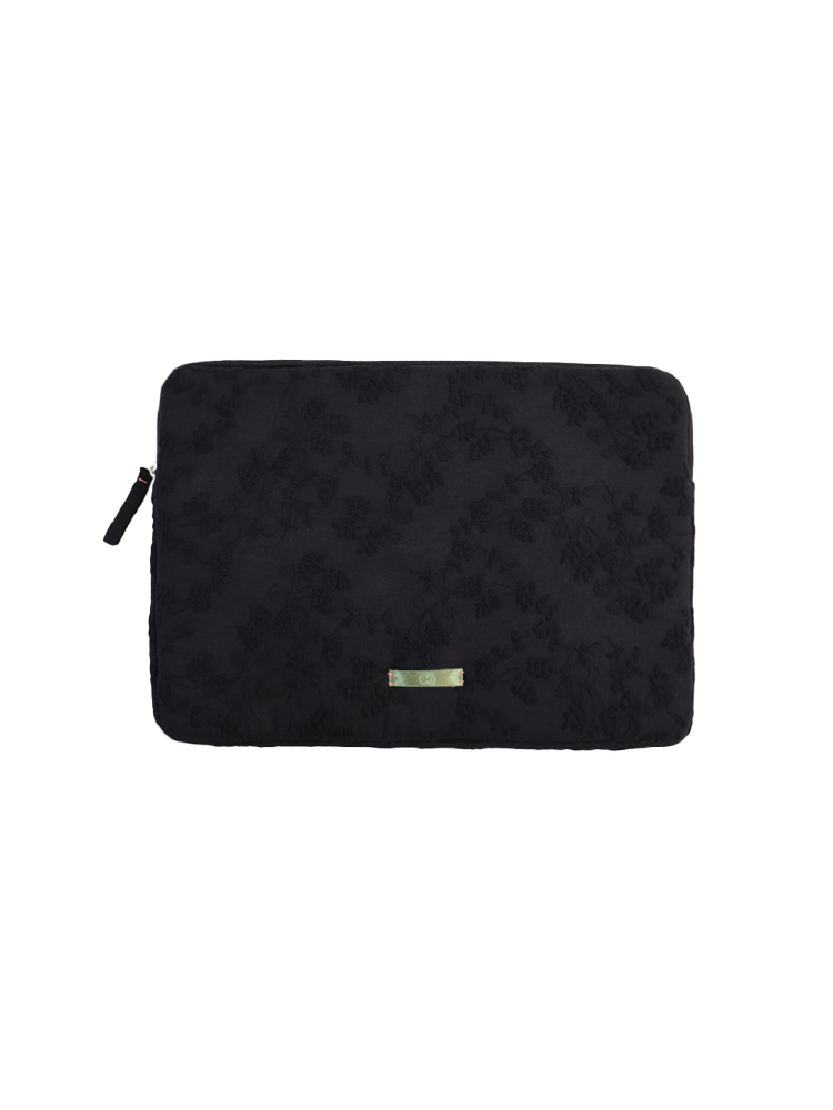 POOH NOTEBOOK POUCH BLACK TINY FLOWER (14inch)