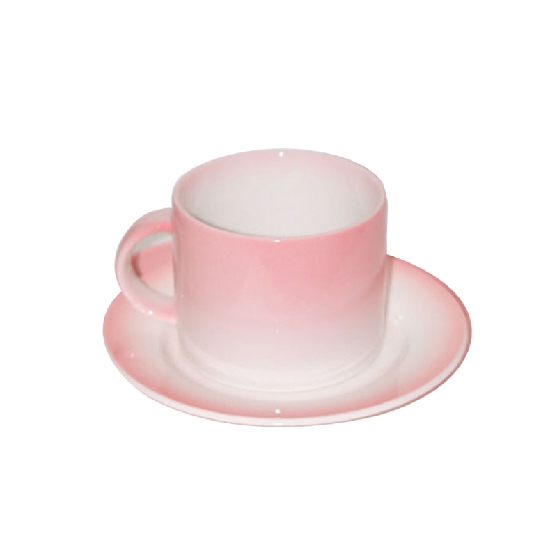 gradient mug + plate _ pink