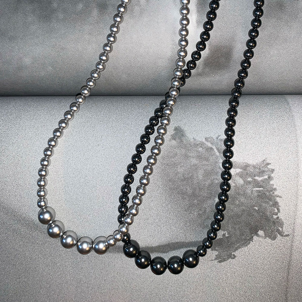 [twiner] 트위너 진주 necklace_ grey, black