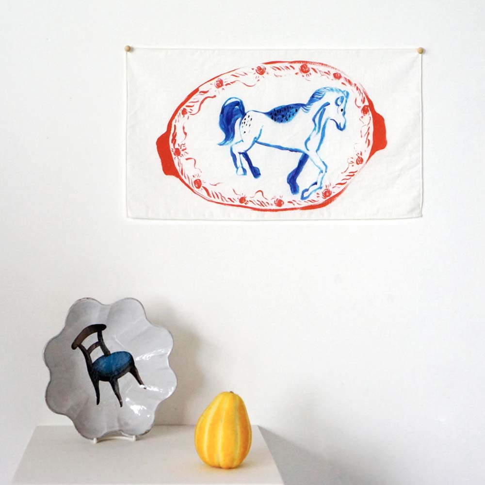 [GrayJuice Art Studio] Blue Pony Fabric Poster