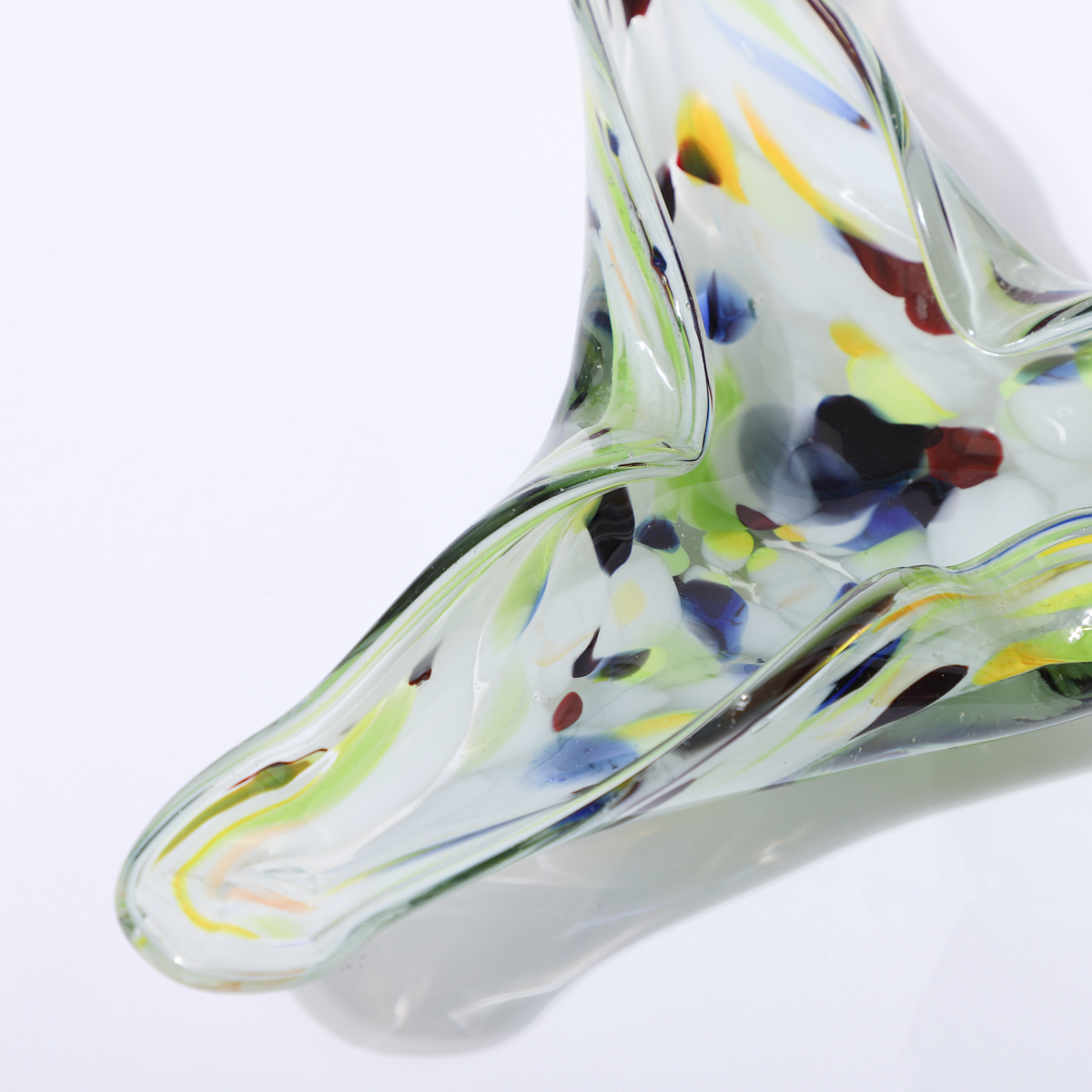 Vintage Glass Hand Blown Tri-Bowls Midcentury