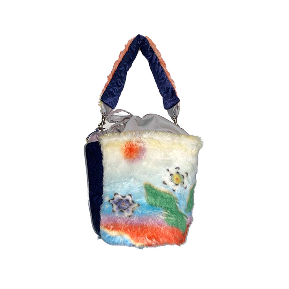Furry Landscape Pouch Bag L by OMEAL THE KINCHAKU